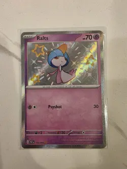 Pokemon TCG Ralts Scarlet & Violet Paldean Fates Holo Shiny Rare Card 153/091 NM - Image 1
