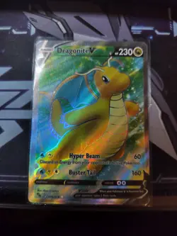 Pokemon Go Dragonite v Full Art Holo Ultra Rare Card 076/078 - Image 1