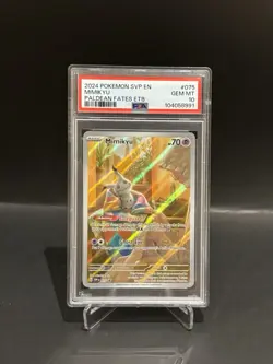 Mimikyu SVP075 - Paldean Fates ETB Promo Pokemon Card - PSA 10 - Image 1