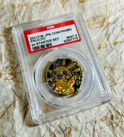 PSA 9 Pikachu Promo 2023 Pokemon TCG Metal Coin Rare Population 9 Graded Mint - Image 5