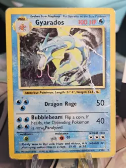 Gyarados 6/102 Holo Rare Base Set WOTC Pokemon Card HP - Image 1