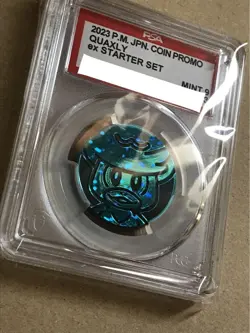 PSA 9 Quaxly Scarlet/Violet Pokemon TCG Metal Coin Paldean Starter Promo Graded - Image 3