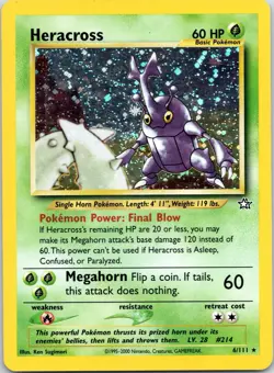 Pokemon! Heracross Neo Genesis Set Holo Rare Pokemon Card - Image 1