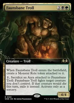 2x Faunsbane Troll - Foil Extended Art WoE LP MTG - Image 1
