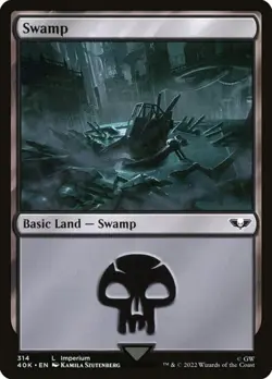 2x Swamp (#314) - Surge Foil Warhammer 40,000 NM MTG - Image 1