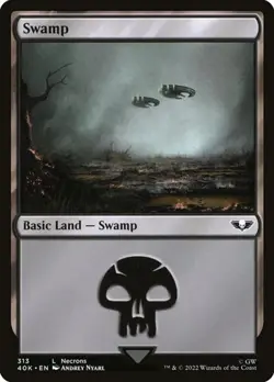 2x Swamp (#313) - Surge Foil Warhammer 40,000 NM MTG - Image 1