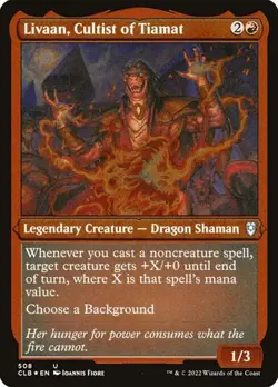 2x Livaan, Cultist of Tiamat - Foil Etched CLB NM MTG - Image 1