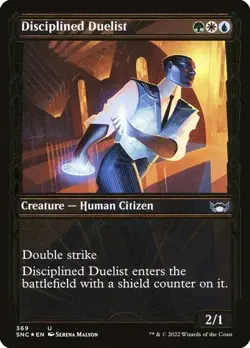 2x Disciplined Duelist - Gilded Foil Showcase Streets of New Capenna NM MTG - Image 1