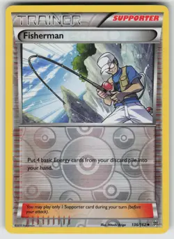 Fisherman Reverse Holo Uncommon XY - BREAKthrough 136/162 Pokemon - Image 1