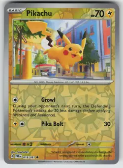 Pikachu - 018/091 Reverse Holo Common SV: Paldean Fates 018/091 Pokemon - Image 1