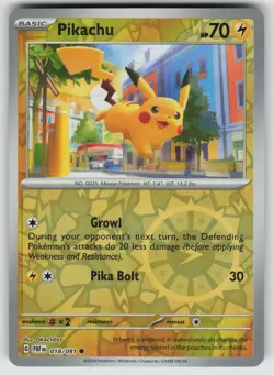 Pikachu - 018/091 Reverse Holo Common SV: Paldean Fates 018/091 Pokemon - Image 1