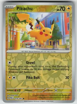 Pikachu - 018/091 Reverse Holo Common SV: Paldean Fates 018/091 Pokemon - Image 1