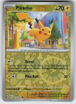 Pikachu - 018/091 Reverse Holo Common SV: Paldean Fates 018/091 Pokemon - Image 1