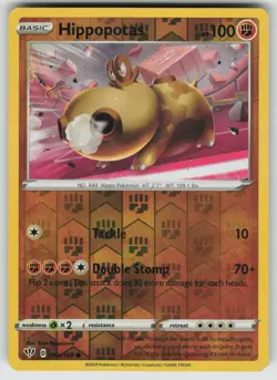 Hippopotas Reverse Holo Common SWSH03: Darkness Ablaze 093/189 Pokemon - Image 1