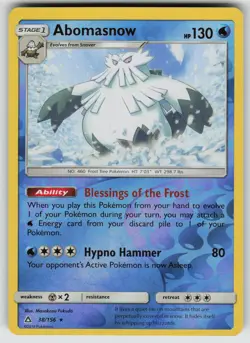 Abomasnow Reverse Holo Rare SM - Ultra Prism 38/156 Pokemon - Image 1