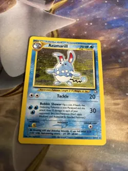 Azumarill Pokemon Card Neo Genesis 2/111 Holo Rare Unlimited Nintendo TCG - Image 3