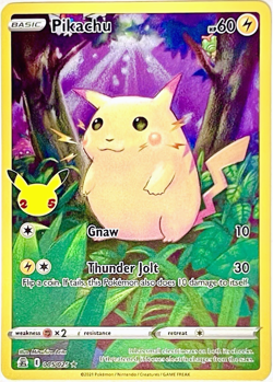 Pikachu 005/025 Celebrations HOLO RARE Full Art Pokemon Card TCG Nintendo NM+ - Image 1