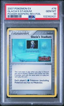 PSA 10 GLACIA'S STADIUM 76 REVERSE FOIL EX POWER KEEPERS POKEMON - Image 1