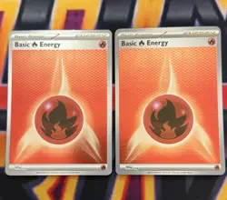🔥Black Bolt/White Flare Textured Fire Energy x2 🔥 Pokemon TCG - Image 1