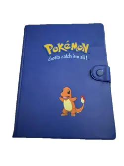 Vintage Pokemon Blue Charmander Pocket 72-Card Binder w/Notepad 1999 - Image 1