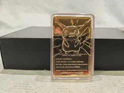 Vintage 1999 23k Gold Plated Pikachu Pokemon Card Burger King Pokeball w/COA - Image 5