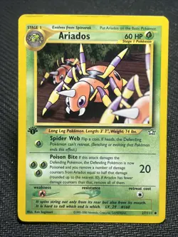 2000 Neo Genesis Ariados 27/111 1st Edition Wotc Vintage Pokemon Card - Image 1