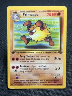 Pokemon Primeape Jungle Regular Card 43/64 1st Edition - Image 1