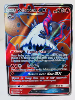 2019 Sun & Moon Cosmic Eclipse Volcarona GX 213/236 Ultra Rare Pokemon Card TCG - Image 2