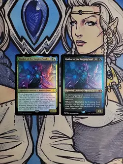 1x Hakbal of the Surging Soul FOIL + 1x Thick Stock Commander Card LCC MTG Magic - Image 1