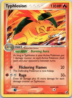 TYPHLOSION Unseen Forces POKEMON Non-Holo 2005 Trading Card 17/115 TCG - Image 1