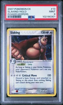 PSA 9 SLAKING 13 POWER KEEPERS EX HOLO POKEMON MINT - Image 1