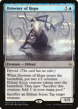 2x Drowner of Hope - Foil Promo Battle for Zendikar LP MTG - Image 1