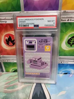 2018 CARDDASS POKEMON QUEST STICKERS GRIMER PSA 8 - Image 1