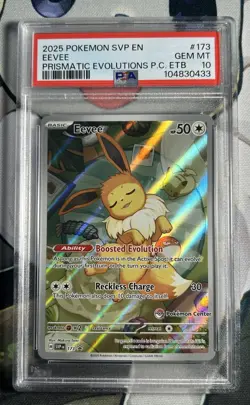 2025 POKEMON SVP EN-SV POKEMON CENTER ETB BLACK STAR PROMO #173 EEVEE PSA 10 - Image 1