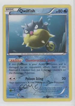 Qwilfish Reverse Foil Pokemon XY Flashfire #21 2f4 - Image 1