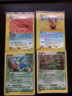 Lot of 4 Pokemon E-Reader Cards 2Holos 2 Reverse Holos Vintage, Read Description - Image 1