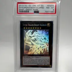 2013 Yugioh 1st Edi Divine Dragon Knight Felgrand Ghost Rare SHSP-EN056 PSA 8 - Image 1