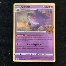 Pokemon Gengar HOLO Trick Or Trade 2023 Halloween STAMP Card 66/196 - Image 1
