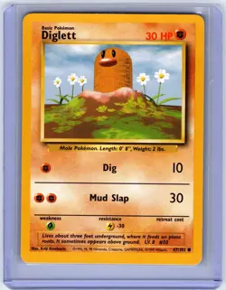Diglett - 47/102 - Base Set - Pokemon Card - Played - Image 1