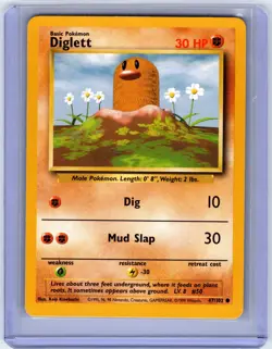 Diglett - 47/102 - Base Set - Pokemon Card - Played - Image 3