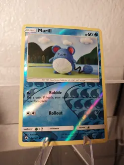 Pokemon - Burning Shadows - Marill 34/147 Reverse Holo LP/NM Card - Image 1