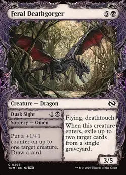 2x Feral Deathgorger // Dusk Sight - Foil Showcase TDM NM MTG - Image 1