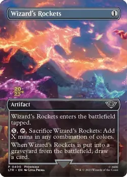 2x Wizard's Rockets - Foil Extended Art Prerelease Promo LTR NM MTG - Image 1
