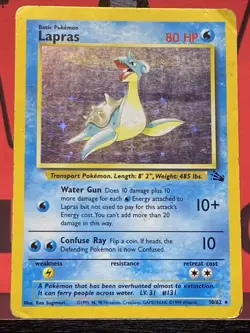 Lapras 10/62 Fossil Vintage Pokemon TCG Holo HP - Image 3