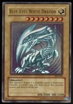 Yugioh Blue-Eyes White Dragon SDK-001 Ultra Rare Unlimited Edition VINTAGE NM/M - Image 1