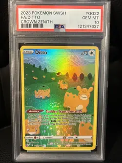 2023 POKEMON SWORD & SHIELD CROWN ZENITH #GG22 FULL ART/DITTO PSA 10 - Image 1