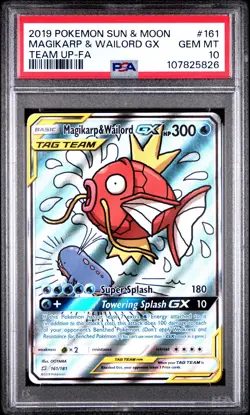 Pokemon Magikarp & Wailord GX 161/181 PSA 10 Gem Mint SM Team Up Tag Team FA - Image 1