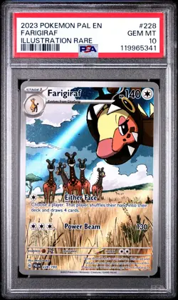 2023 POKEMON PAL EN-PALDEA EVOLVED ILLUSTRATION RARE #228 FARIGIRAF PSA 10 - Image 1