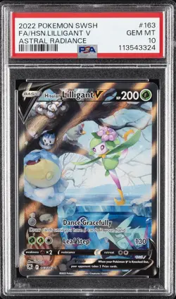 2022 POKEMON SWORD & SHIELD ASTRAL RADIANCE FULL ART/HISUIAN LILLIGANT V PSA 10 - Image 1