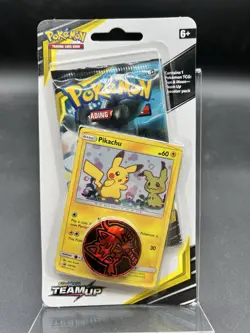 Pokemon Sun & Moon Team Up Blister Pack with Pikachu Promo SEALED ( Nice Swirl ) - Image 1